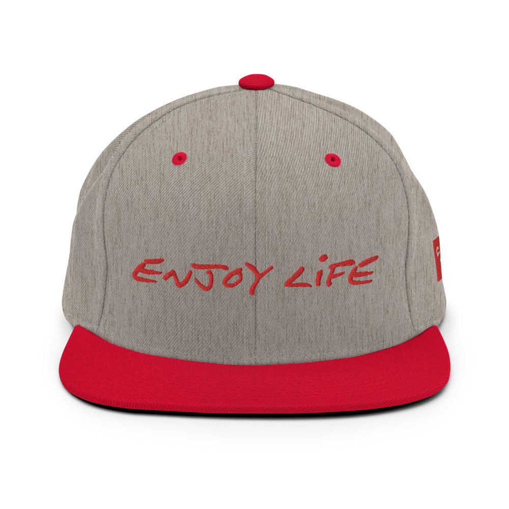 ENJOY LIFE / RED - Yupoong Snapback Hat