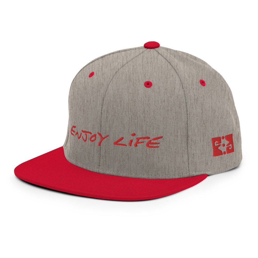 ENJOY LIFE / RED - Yupoong Snapback Hat