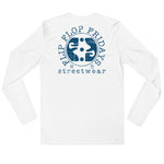 Load image into Gallery viewer, FLIP FLOP FRIDAYS STREETWEAR | NAVY ON WHITE - Next Level Long Sleeve Fitted Crew
