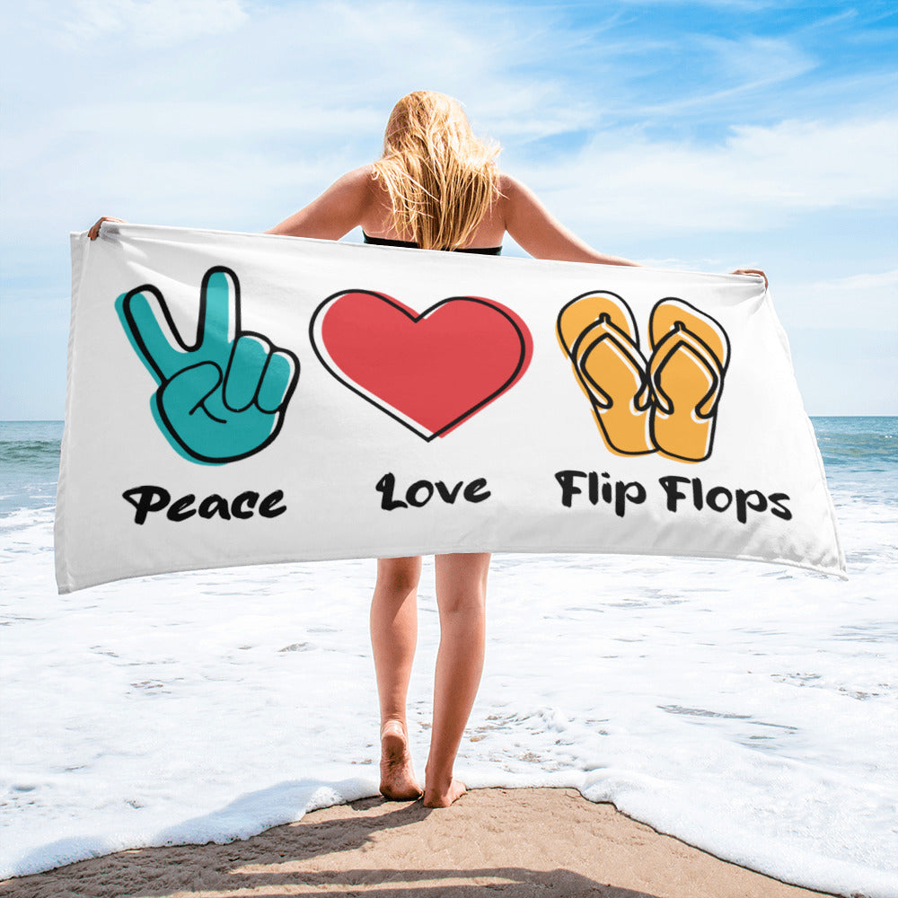 PEACE, LOVE, FLIP FLOPS - Towel 30" x 60"