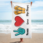 Load image into Gallery viewer, PEACE, LOVE, FLIP FLOPS - Towel 30&quot; x 60&quot;
