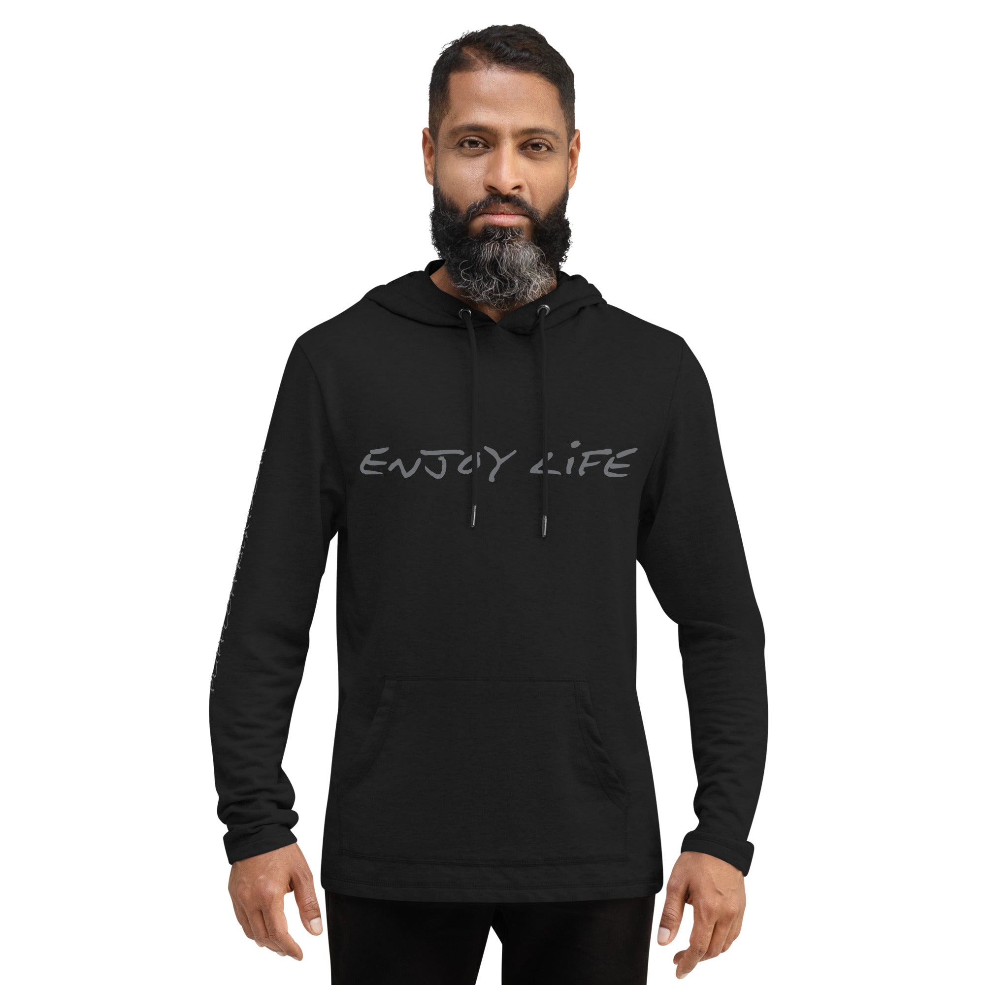 ENJOY LIFE | GREY - District DT571 Unisex Lightweight Hoodie